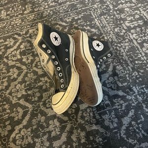 Black converse double stitch